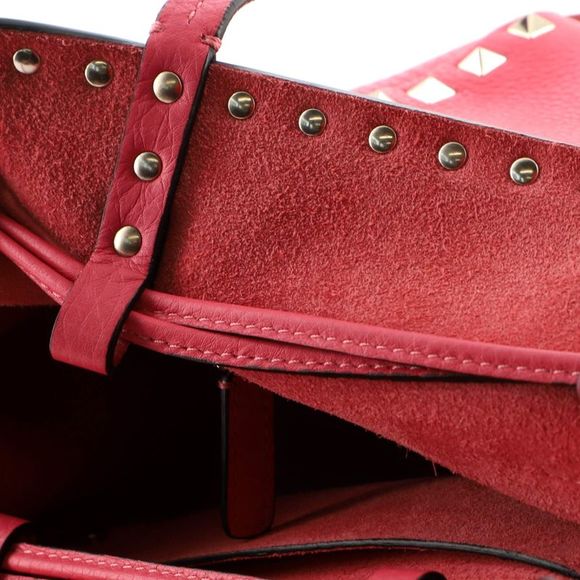 Valentino Garavani Rockstud Drawstring Tote Leather Pink - Picture 6 of 7